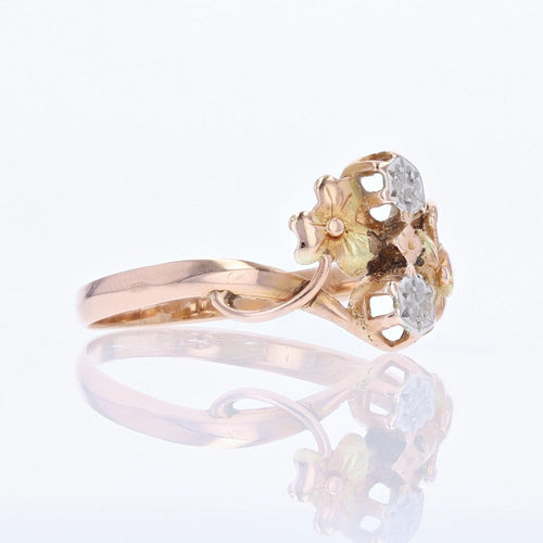 Bague 57 Bague 3 ors motifs floraux ancienne 58 Facettes 22-447B