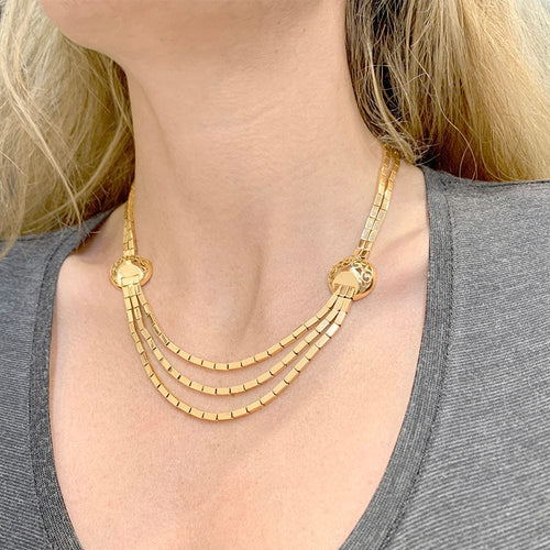 Collier Collier Draperie en or rose, vers 1950 58 Facettes 32286