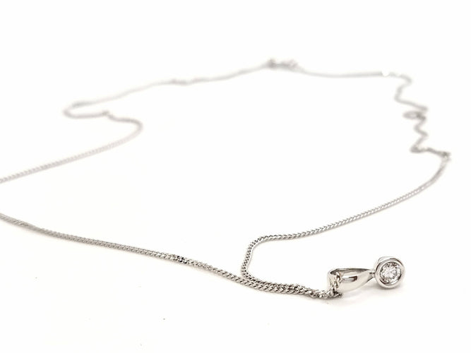 Collier Collier Chaîne + pendentif Or blanc Diamant 58 Facettes 06594CD
