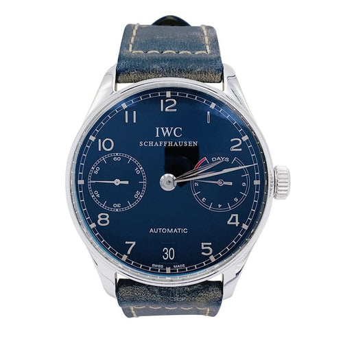 Montre Montre IWC, "Portugaise Automatique", acier, cuir. 58 Facettes 32264