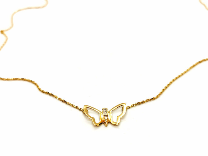 Collier Collier Papillon Or jaune Diamant 58 Facettes 1345939CN