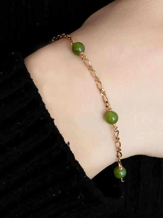 Bracelet Or Jaune / Jade BRACELET OR ET JADE 58 Facettes BO/220017-STA