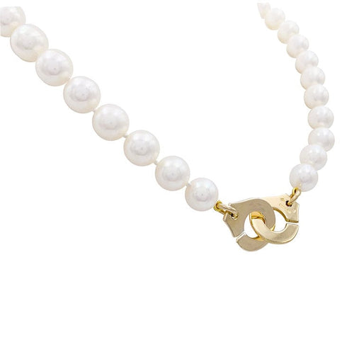 Collier Collier de perles Dinh Van, "Menottes R15", en or jaune. 58 Facettes 32600