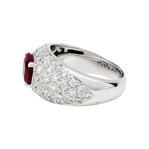 Bague 49 Bague jonc pavage diamant, rubis 1,78 carats. 58 Facettes 30945