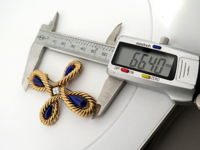 Broche broche VAN CLEEF & ARPELS pendentif croix cabochon lapis lazuli diamants 58 Facettes 257360