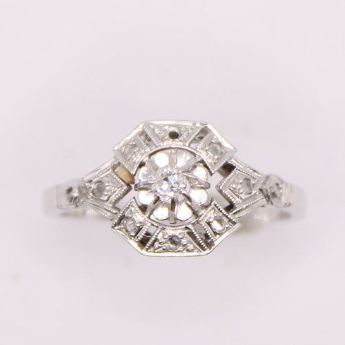 Bague Bague Art-déco Diamants et or blanc 58 Facettes