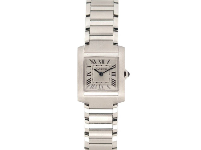 Montre montre CARTIER tank francaise pm 25 mm quartz acier 58 Facettes 257406