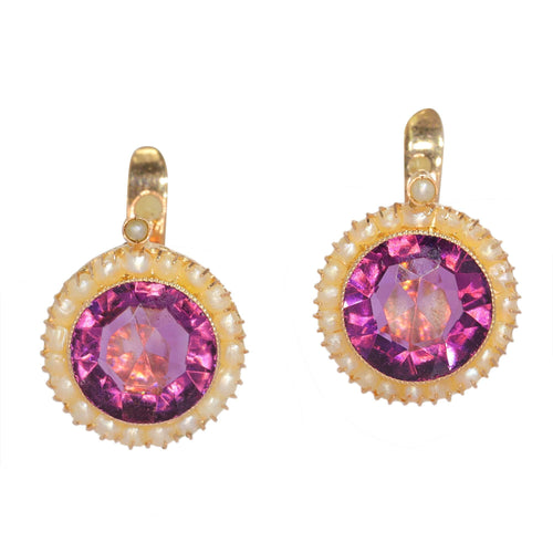 Boucles d'oreilles Boucles d'oreilles améthyste perles 58 Facettes 23240-0487