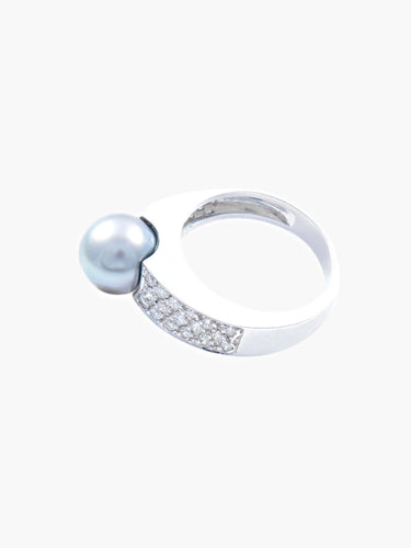 Bague 53 Bague Perle Diamants 58 Facettes