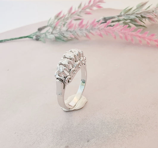 Bague Bague Jarretière Diamants Or Blanc et Platine 58 Facettes AA 1479