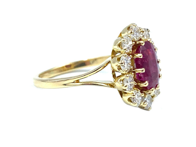 Bague Bague Pompadour or jaune, rubis et diamants 58 Facettes