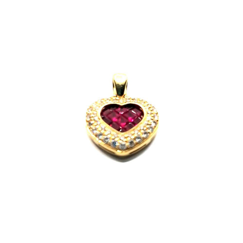 Pendentif PENDENTIF COEUR RUBIS DIAMANTS 58 Facettes 3334