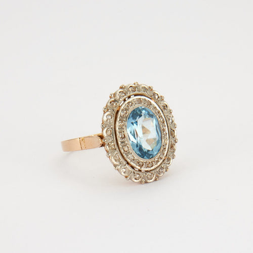 Bague Bague Topaze bleue Diamants 58 Facettes