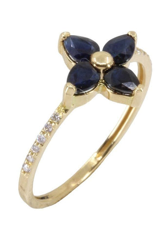 Bague BAGUE FLEUR SAPHIRS ET DIAMANTS 58 Facettes 056241
