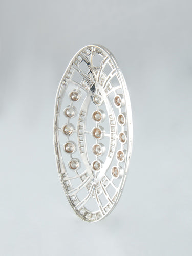 Pendentif Pendentif Ovale Or Platine Diamants 58 Facettes