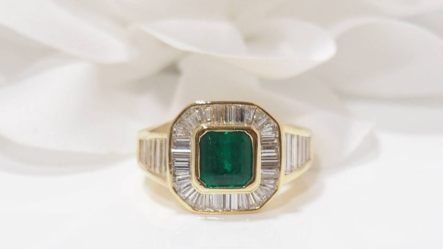 Bague 52 Bague émeraude et diamants 58 Facettes 32146