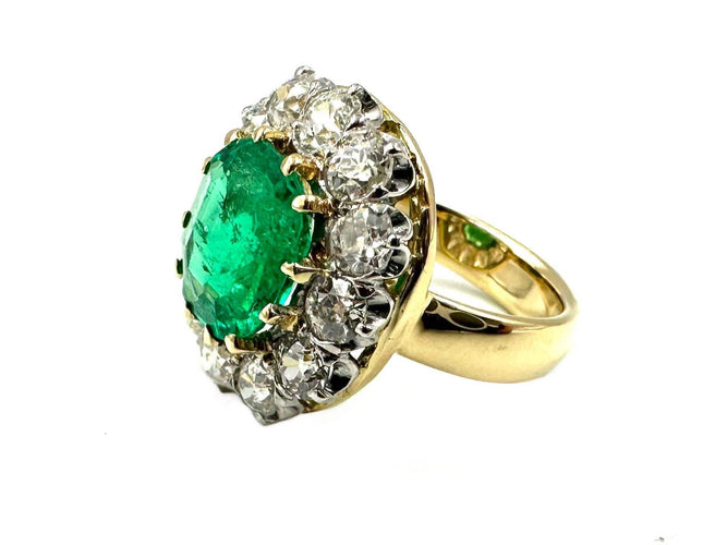 Bague Bague Or Emeraude Diamants 58 Facettes