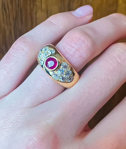 Bague 46 Bague Rubis Diamants 58 Facettes