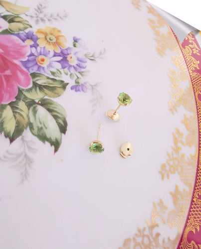 Boucles d'oreilles Puces d'oreilles Péridots 58 Facettes AA 1505