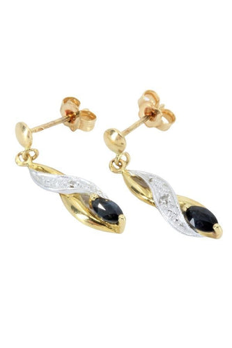 Boucles d'oreilles BOUCLES D'OREILLES PENDANTES SAPHIRS ET DIAMANTS 58 Facettes 045131