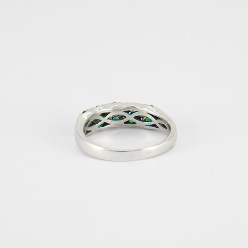 Bague 52.5 Bague émeraudes et diamants 58 Facettes