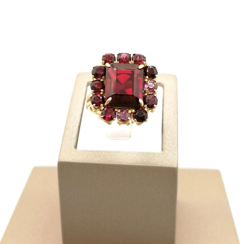 Bague Bague or jaune et grenats 58 Facettes