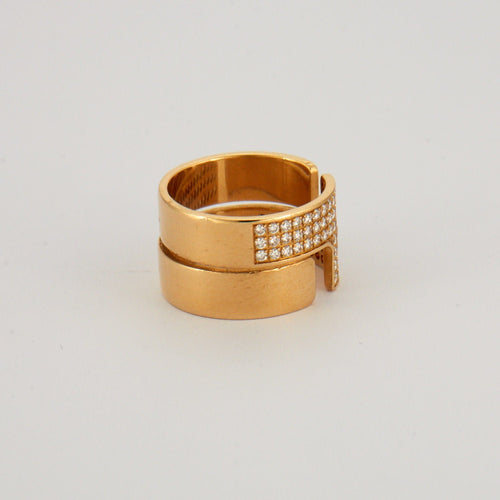 Bague 55 DINH VAN - Bague Seventies Or jaune Diamants 58 Facettes