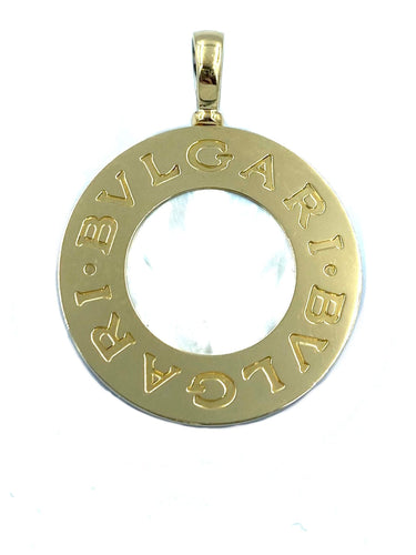 Pendentif BVLGARI - Pendentif Vintage Double Face or, acier, onyx et nacre 58 Facettes