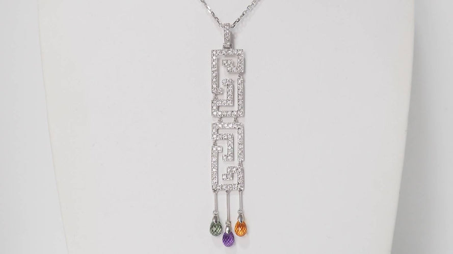 Collier Collier Art Déco en or blanc et diamants 58 Facettes 31851