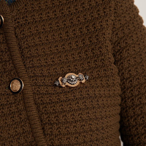 Broche BROCHE NAPOLEON III OR ROSE ET ARGENT 58 Facettes