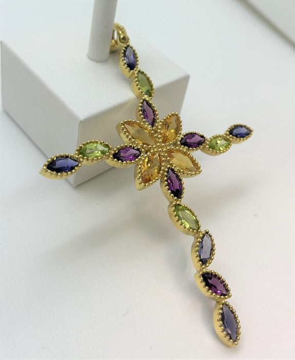 Pendentif Pendentif Croix Or Jaune , Pierres Fines 58 Facettes 20400000493/LC