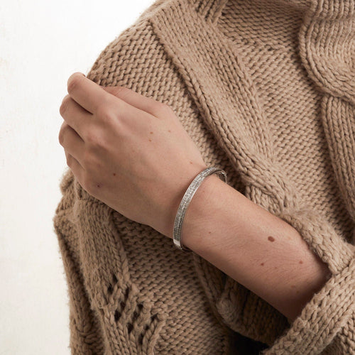 Bracelet Bracelet or blanc 18 carats serti diamants baguette 58 Facettes