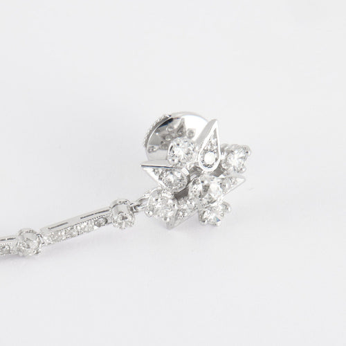 Boucles d'oreilles Pendants d'oreilles, or blanc et diamants 58 Facettes