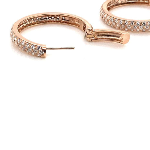 Boucles d'oreilles Boucles d'oreilles or rose pavage Diamants 58 Facettes 380726