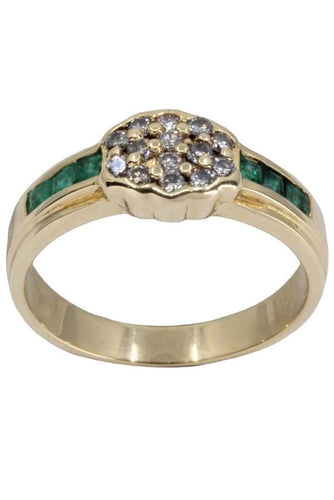 Bague 56 BAGUE MODERNE ÉMERAUDES ET DIAMANTS 58 Facettes 041141
