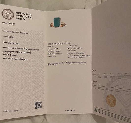 Bague Bague émeraude or jaune & blanc 58 Facettes