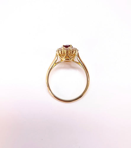 Bague 57 Bague marguerite rubis et diamant 58 Facettes FA-13