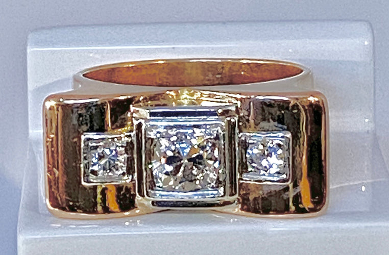 Bague Bague TANK en or jaune & diamants 58 Facettes