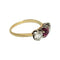 Bague 54 Bague or jaune trilogie saphir rose et diamants 58 Facettes 1-1187/2