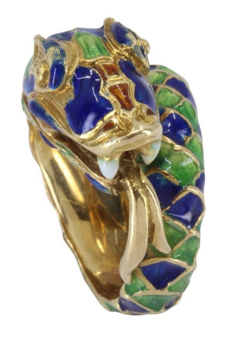 Bague BAGUE SERPENT ÉMAILLÉE 58 Facettes 068601