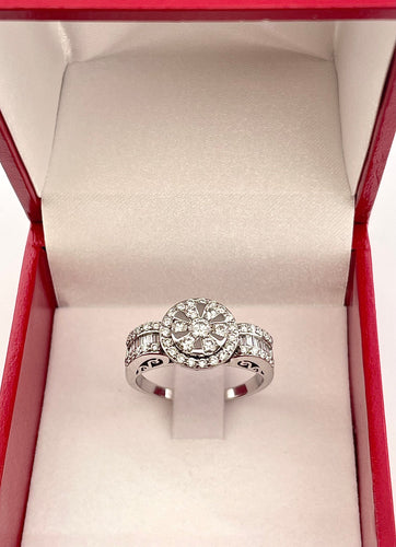 Bague Bague Or blanc Diamants 58 Facettes