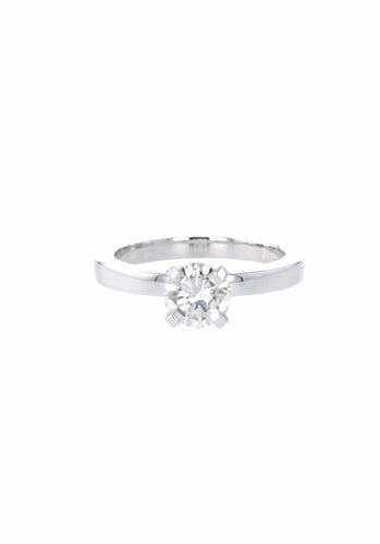 Bague 54 Bague BIJOU PRECIEUX Solitaire 4 griffes Or Blanc 58 Facettes 59275-53920