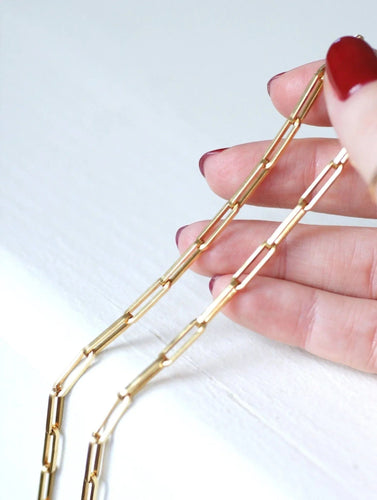 Collier Chaîne maille rectangle or jaune 58 Facettes