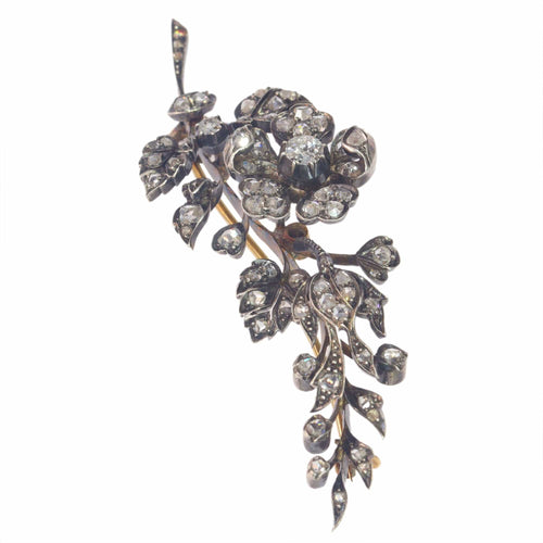 Broche Broche diamant branche fleurie 58 Facettes 23054-0122