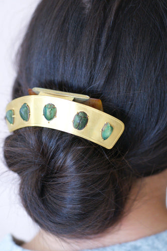 Accessoire Peigne scarabée ancien, diadème Egyptomania 58 Facettes