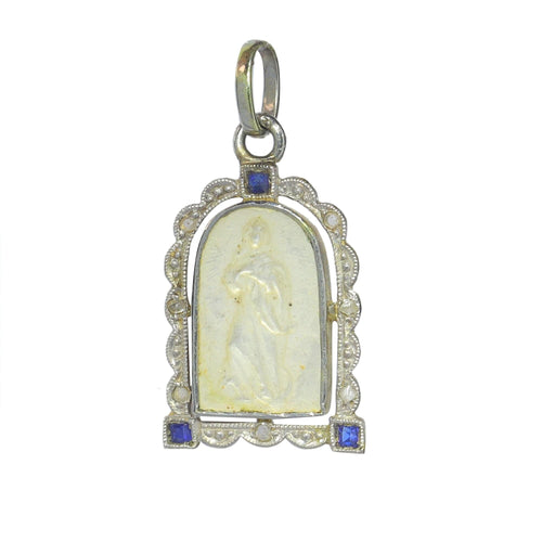 Pendentif Pendentif Art Déco Nacre diamants et saphirs 58 Facettes 23191-0415