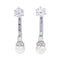 Boucles d'oreilles Boucles d'oreilles pendantes or blanc, platine, perles et diamants. 58 Facettes 32434