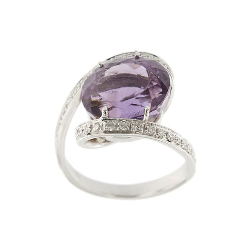 Bague 53 Bague avec améthyste et diamants 58 Facettes 29391