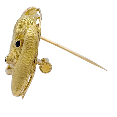 Broche Broche vintage "Teckel", or jaune, diamants. 58 Facettes 32545