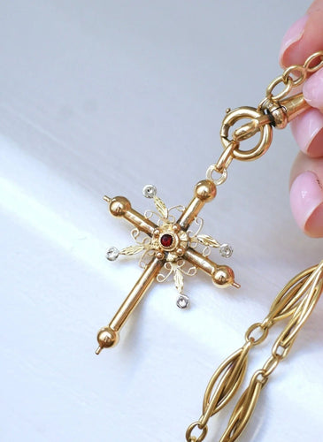 Pendentif Croix de Savoie ancienne deux ors 58 Facettes